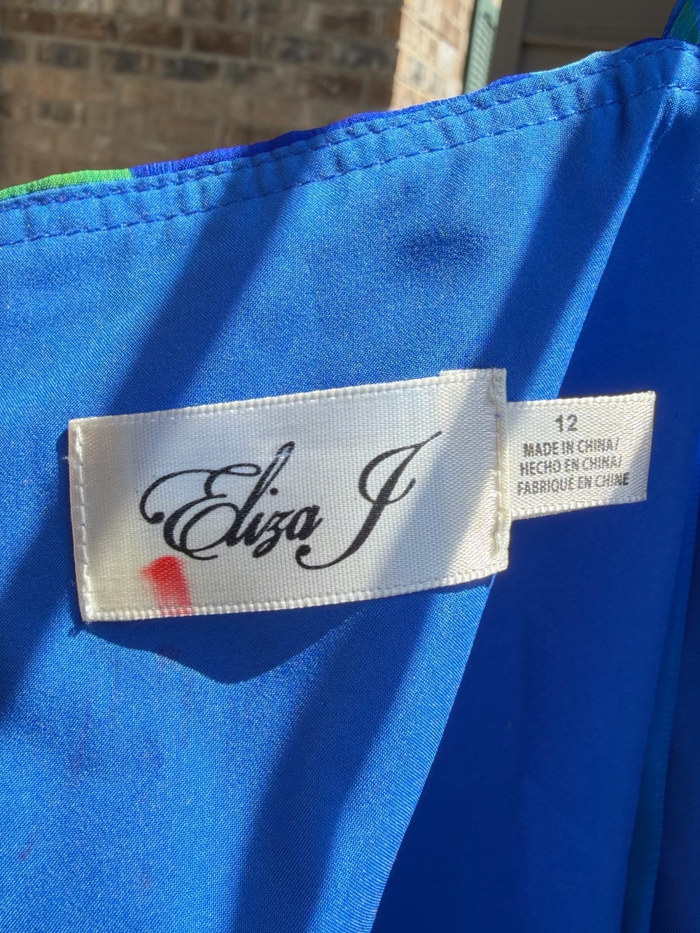 🆕🫐🌿Eliza J Blue Floral Tiered Maxi Dress Size 12 Chiffon Evening Wedding Guest - Picture 15 of 17